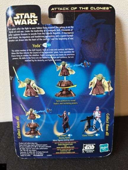 Star Wars Yoda Jedi Master Attack of the Clones Figure by Hasbro (NIB)