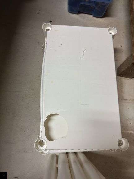 White Plastic Shelving Unit, Four Shelves (Disassembled)