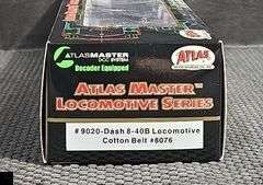 Atlas Master Locomotive Series Dash 8-40B Cotton Belt #8076, Item 9020