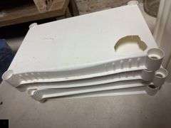 White Plastic Shelving Unit, Four Shelves (Disassembled)