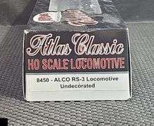 Atlas Classic HO Scale ALCO RS-3 Undecorated Locomotive in Box