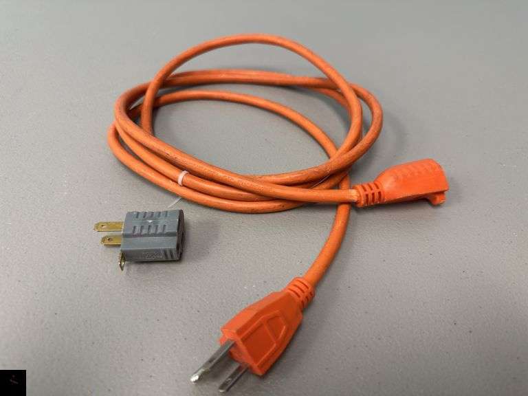 Eight-foot extension cord and 2-prong adapter