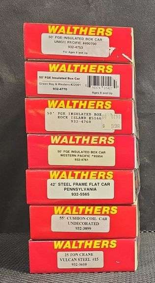 Walthers HO Scale Model Train Car Lot 7 Cars