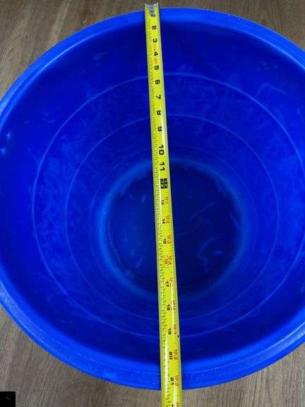 Large Heavy Duty Round Plastic Bin with Two Nylon Rope Handles