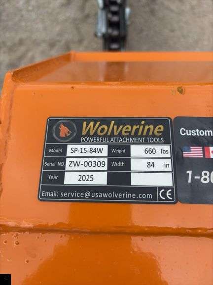 2025 Wolverine SP-15-84W Skid Steer Snow Pusher