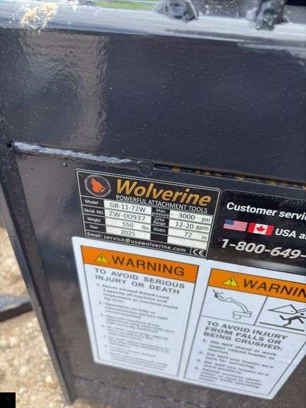 2025 Wolverine Skid Steer Grapple Bucket