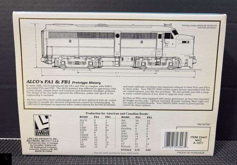 Proto 2000 Series NYC FA1 Locomotive - HO Scale