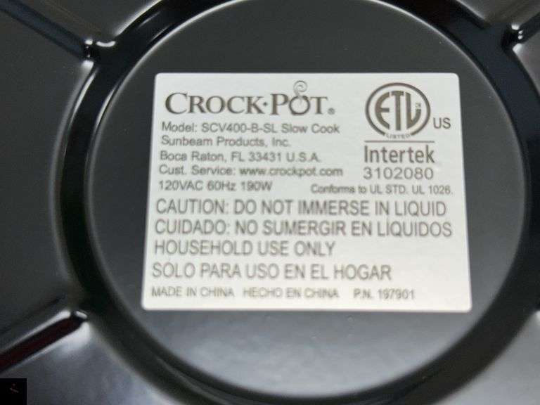 Crock Pot Slow Cooker with Removable Crock
