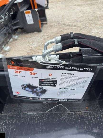 2025 Wolverine Skid Steer Grapple Bucket