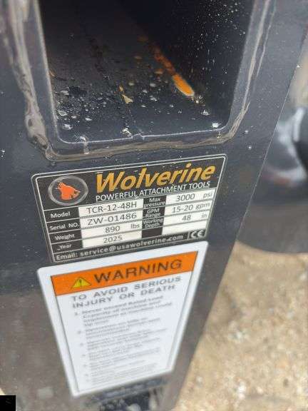 2025 Wolverine TCR-12-48H Skid Steer Trencher Attachment