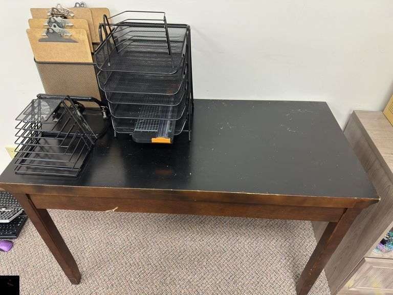 Wooden Table (table only - contents listed separately)
