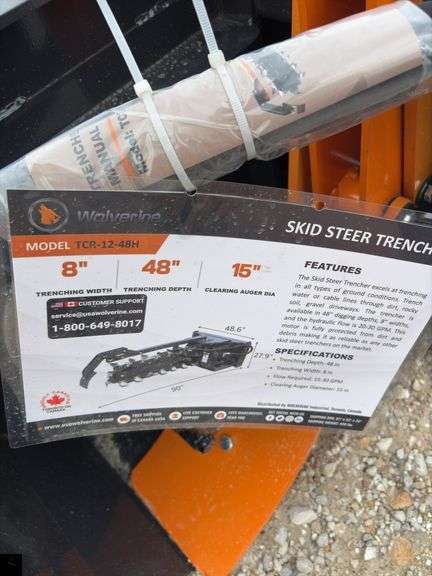 2025 Wolverine TCR-12-48H Skid Steer Trencher Attachment