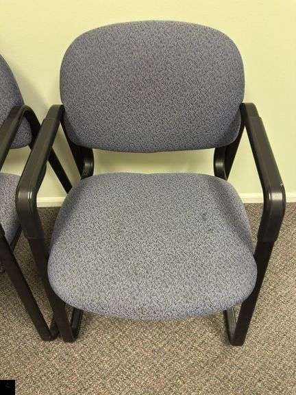 Set of three upholstered office chairs