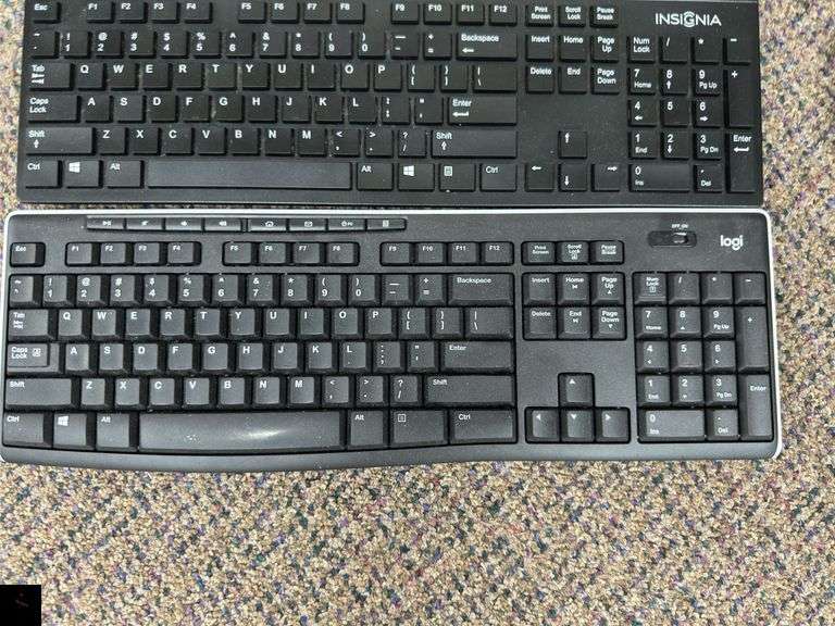 Three wired keyboards, two wireless keyboards, a wired mouse and a wireless mouse