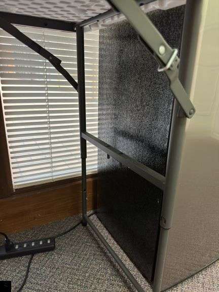 Four-foot long plastic folding table with adjustable height legs (table only - contents listed separately)