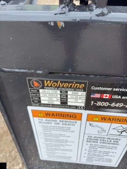 2025 Wolverine Skid Steer Grapple Bucket