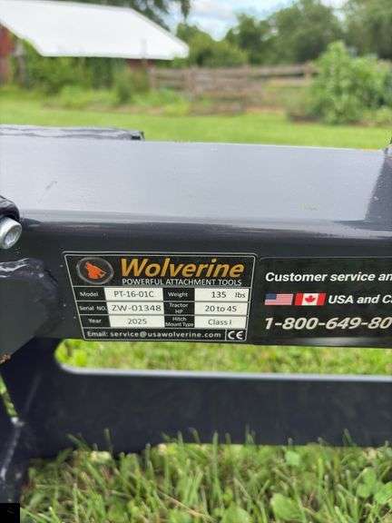 2025 Wolverine 3 Point Quick Tach PT-16-01C