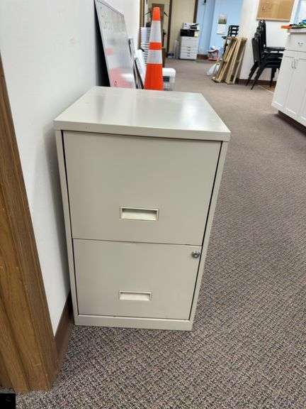 Two Drawer Locking Metal File Cabinet with key