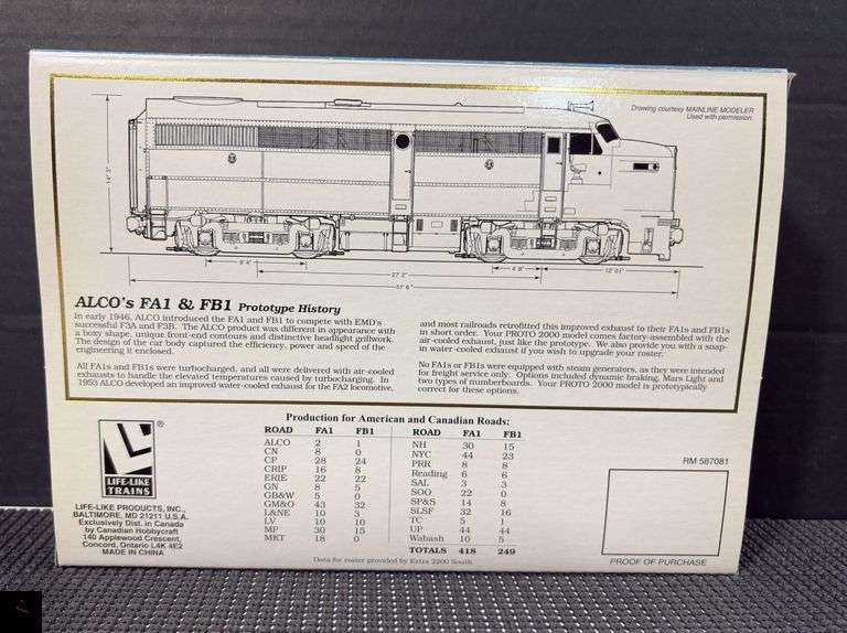 Proto 2000 Series FA1 Locomotive NYC A-1004 HO Scale