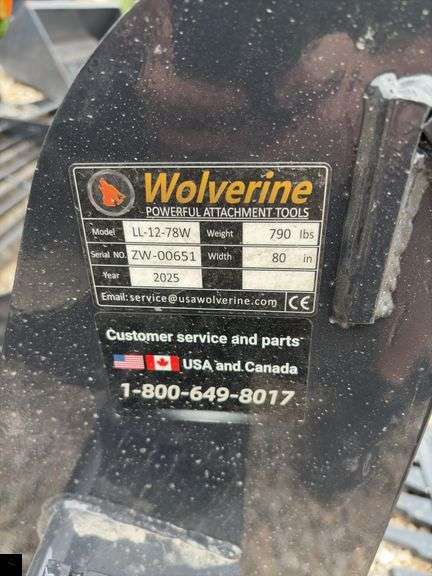 2025 Wolverine LL-12-78W Skid Steer Land Leveler