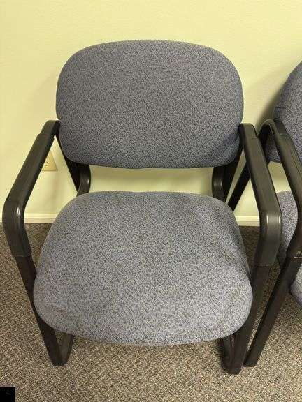 Set of three upholstered office chairs
