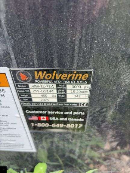 2025 Wolverine SBM-12-72W Skid Steer Sickle Bar Mower