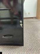 Locking metal two-drawer file cabinet with keys