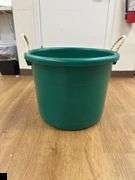 Large Heavy Duty Round Plastic Bin with Two Nylon Rope Handles