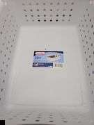 Eight sterilite plastic storage baskets