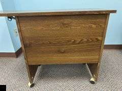 Rolling credenza with drop leaf side