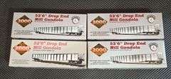 Proto 2000 Series 52'6" Drop End Mill Gondola Model Kits (4)