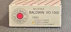 Stewart Hobbies HO Scale Baldwin VO-1000 CB&Q #9365 Diesel Locomotive
