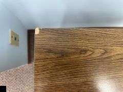 Rolling credenza with drop leaf side