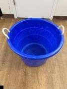 Large Heavy Duty Round Plastic Bin with Two Nylon Rope Handles