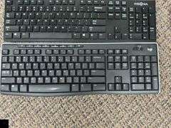 Three wired keyboards, two wireless keyboards, a wired mouse and a wireless mouse