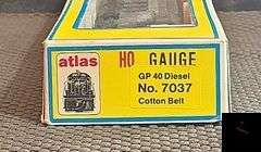 Atlas HO Gauge GP40 No. 7037 Cotton Belt #7602 Locomotive in Box