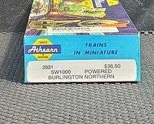 Athearn HO Scale Burlington Northern SW1000 Powered Locomotive #3931