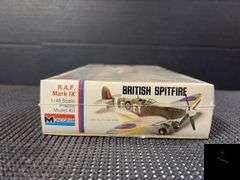 Monogram British Spitfire R.A.F. Mark IX 1/48 Scale Model Kit Sealed 1973