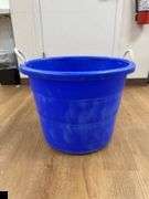 Large Heavy Duty Round Plastic Bin with Two Nylon Rope Handles
