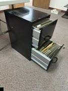 Locking metal two-drawer file cabinet with keys