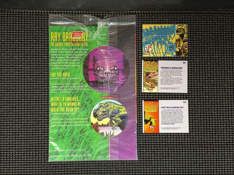 Topps Comics, Ray Bradbury Comics, No. 2 & 3, 1993. No. 2 has no plastic on it. No. 3 is in its original poly bag, but is no longer sealed. No. 3 also includes 3 Exclusive Topps Cards