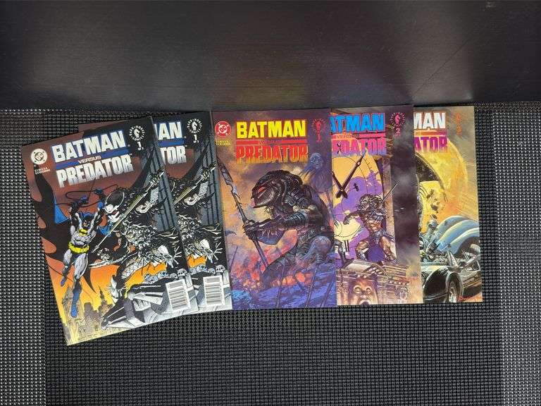 DC Comics and Dark Horse Comics, Batman Versus Predator Collection, includes two copies of No. 1 of 3 Newsstand Edition, and No. 1, 2, & 3 (Complete Set) of Prestige Edition, 1991-1992