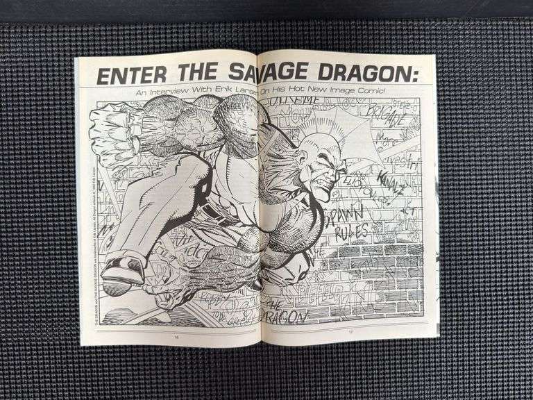 Malibu Comics, The Malibu Sun, #14, June 1992, features the first published appearance of The Savage Dragon, and an interview with creator Erik Larsen