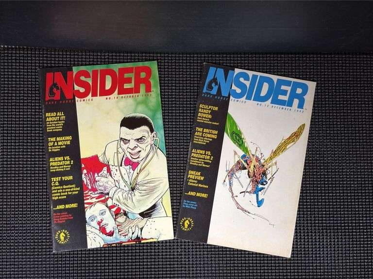 Collection of miscellaneous comic books and trade magazines (no plastic): Insider Dark Horse Comics, The Malibu Sun, Inside Image, Valiant Vision Starter Kit, Wizard-The Guide to Comics, DC Direct Currents