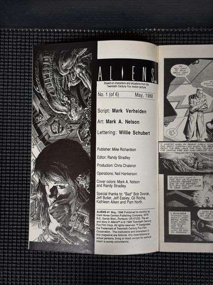 Dark Horse Comics, Aliens, #1 (of 6), May 1988. First Aliens comic book.