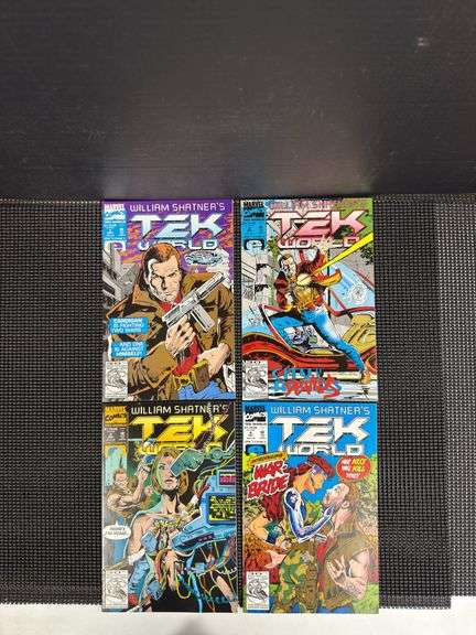 Marvel Comics, Epic Comics, William Shatner’s Tek World, #1, 2, 3, & 4, 1992. Includes pricing for US, Canada, and UK.