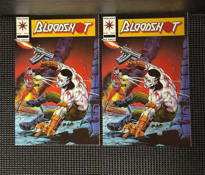 Two copies of Valiant Comics, Bloodshot, No. 2, March 1993.