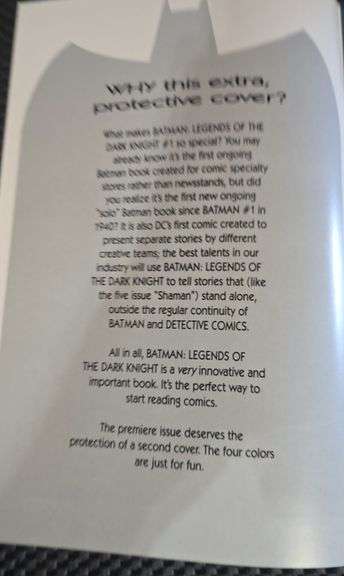 Four issues Batman Legends of the Dark Knight #1: Collectors Special with Protective Covers