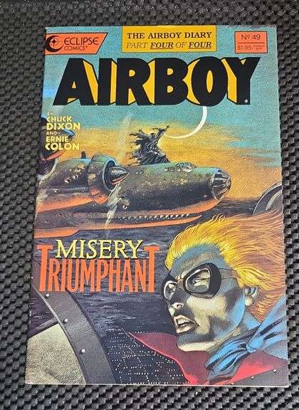 Eclipse Comics Airboy No. 49 Comic Book, 1989, Sleeved and Boarded