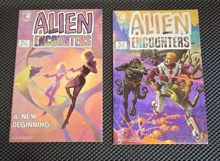 Alien Encounters Comic Books, Issues 1 & 2, Eclipse Comics 1985